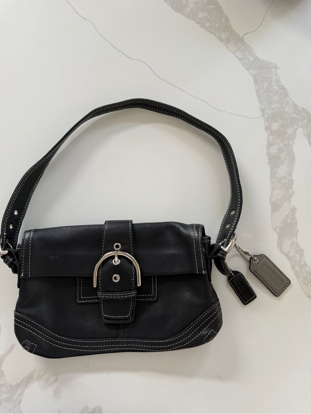 Coach Vintage Small Soho Black Leather Shoulder Bag Read Description Y2K